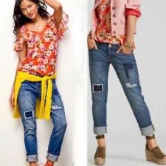 Slim boyfriend Jeans (patches) Sz 00 - Picture 2 of 5